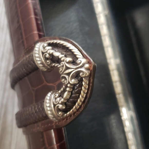 Brighton brown leather jewerlry box with silver details - Picture 9 of 9